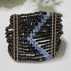 WHBM jeweled boho‎ stretch multi strand statement bracelet